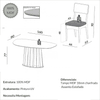 Conjunto Sala de Jantar Mesa Orgânica Ripada 160cm com 6 Cadeiras Mdf Freijó/Bege Claro