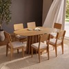 Conjunto Sala de Jantar Mesa Orgânica Ripada 160cm com 6 Cadeiras Mdf Freijó/Bege Claro