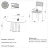 Conjunto Sala de Jantar Mesa Orgânica Ripada 160cm com 6 Cadeiras Mdf Estofada Freijó/Bege Claro