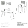 Conjunto Sala de Jantar Mesa Madrid 180cm com 6 Cadeiras Mdf Palha Sintética Carvalho Rosé/Bege Claro