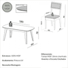 Conjunto Sala de Jantar Mesa Madrid 180cm com 6 Cadeiras Mdf Estofada Carvalho Rosé/Bege Claro