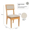 Conjunto Sala de Jantar Mesa Madrid 180cm com 6 Cadeiras Mdf Estofada Carvalho Rosé/Bege Claro