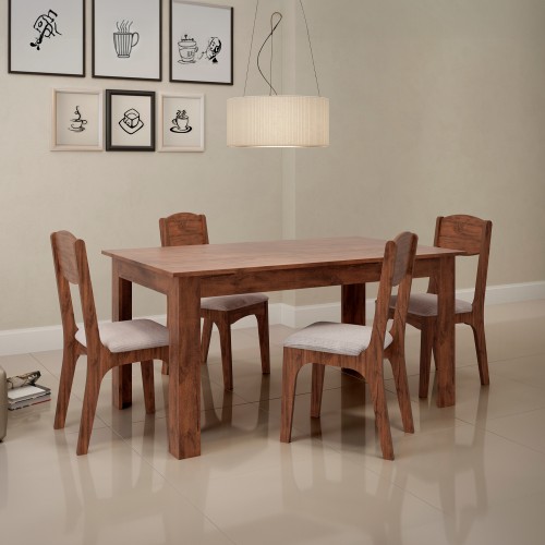 Mesa de Jantar Retangular 6 Lugares Basic Nobre - Dalla Costa