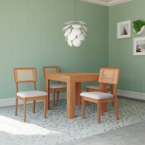 Mesa de Jantar Extensível 4 Lugares Basic Freijó - Dalla Costa