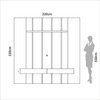 Painel para TV 220cm com Led e 2 Gavetas - Carvalho Rosé/Off White Fosco