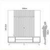 Rack Painel Ripado para TV 220cm com Led e 2 Gavetas - Off White Fosco/Carvalho Rosé