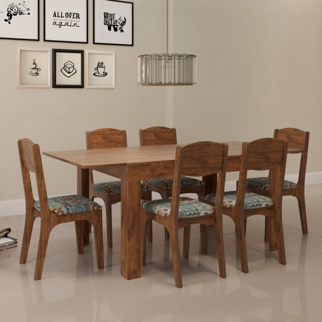 Mesa de Jantar Extensível 6 Lugares Basic Nobre - Dalla Costa