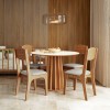 Mesa de Jantar Redonda 4 Lugares Nature Off White/Freijó - Dalla Costa