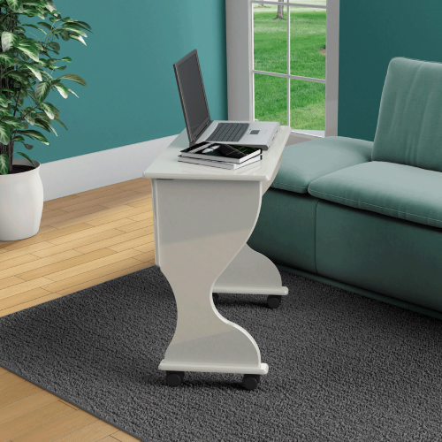 Mesa Dobrável com Rodízios Basic Off White - Dalla Costa