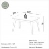 Mesa de Jantar Retangular 4 Lugares 137cm Basic Off White/Freijó - Dalla Costa