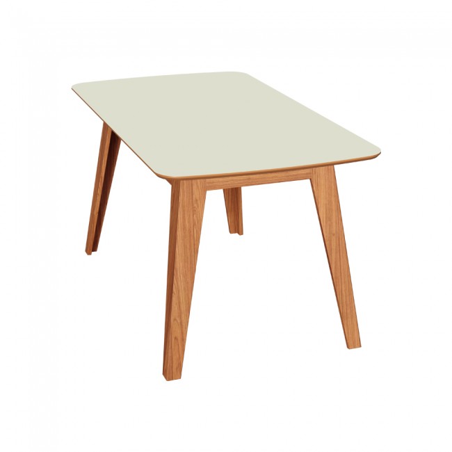 Mesa de Jantar Retangular 6 Lugares 160cm Basic Off White/Freijó - Dalla Costa