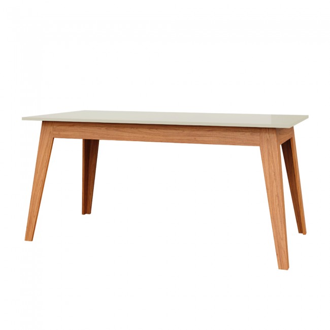 Mesa de Jantar 6 Lugares Lisboa Off White/Freijó - Dalla Costa