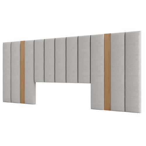 Cabeceira Estofada King Reta Basic J18 Freijó/Cinza Claro - Dalla Costa