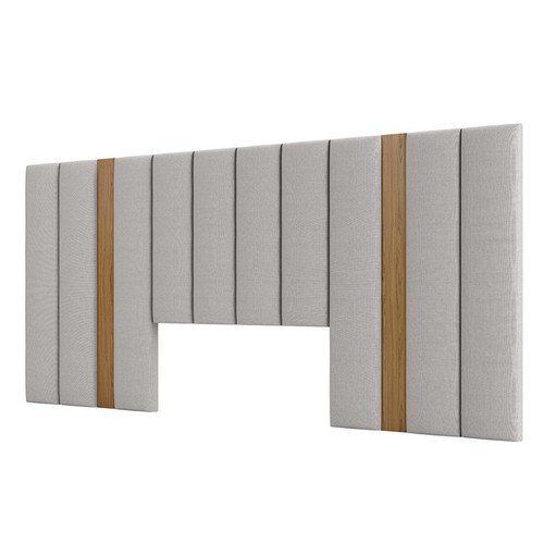 Cabeceira Estofada Queen Reta Basic J18 Freijó/Cinza Claro - Dalla Costa