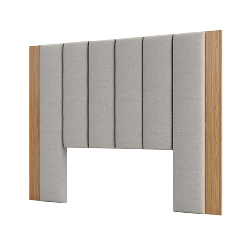 Cabeceira Estofada Casal Reta Basic J18 Freijó/Cinza Claro - Dalla Costa