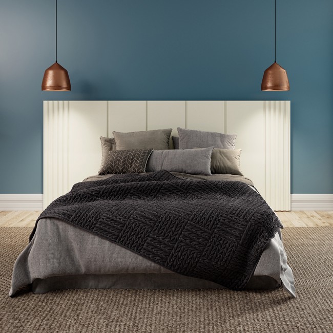 Cabeceira Queen 300cm Ripada Off White - Dalla Costa