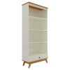 Estante para Livros com 1 Gaveta Retrô Off White/Freijó - Dalla Costa
