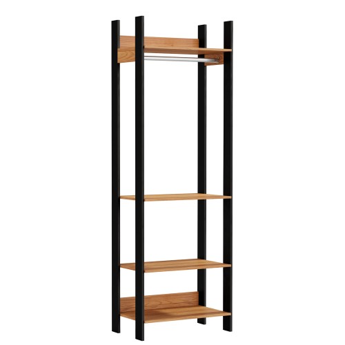 Closet 1 Torre Cabideiro Industrial Freijó/Preto - Dalla Costa