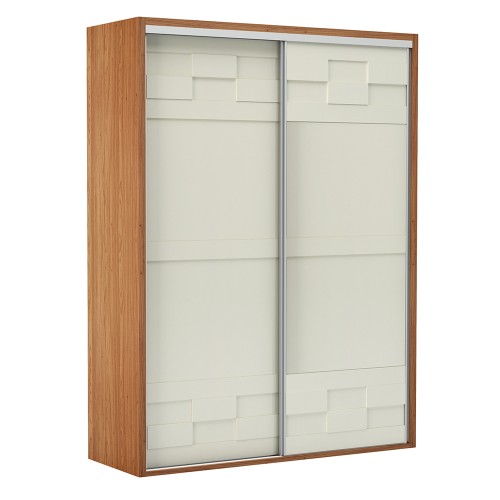 Guarda-Roupa 2 Portas de Correr 2 Gavetas Basic Freijó/Off White - Dalla Costa