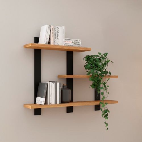 Nicho Retangular 100% Mdf Industrial F35 Freijó/Preto - Dalla Costa