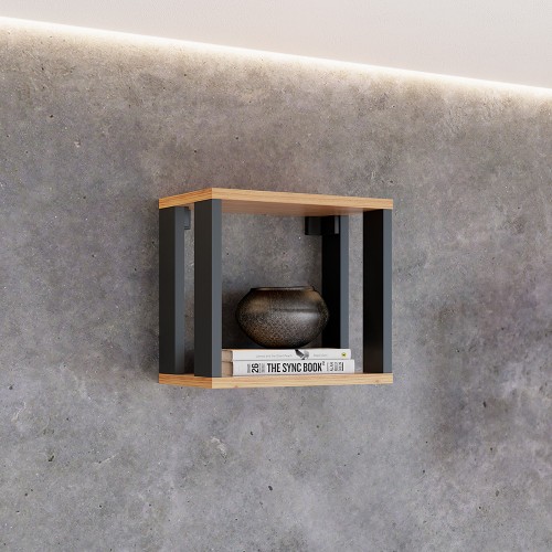 Nicho Retangular 100% Mdf Industrial F27 Freijó/Preto - Dalla Costa