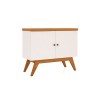 Balcão Buffet  2 Portas Retrô Off White/Freijó - Dalla Costa