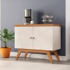 Balcão Buffet  2 Portas Retrô Off White/Freijó - Dalla Costa