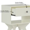 Mesa de Cabeceira 1 Gaveta Retrô Off White - Dalla Costa