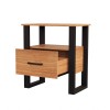 Mesa de Cabeceira 1 Gaveta Industrial Freijó/Preto - Dalla Costa