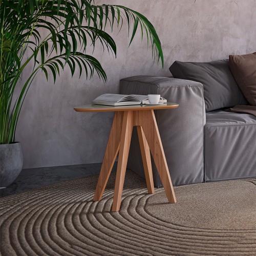 Mesa de Canto Orgânica Nature Off White/Freijó - Dalla Costa