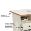 Mesa para Escritório com 4 Gavetas Retrô Off White/Freijó - Dalla Costa