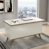 Mesa para Escritório com 4 Gavetas Retrô Off White/Freijó - Dalla Costa