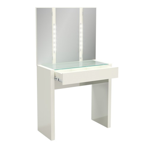 Penteadeira 1 Gaveta com Led  Basic Off White - Dalla Costa