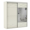 Guarda-Roupa 2 Portas de Correr 2 Gavetas Espelhado Basic Tw302e Off White - Dalla Costa