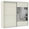 Guarda-Roupa 2 Portas de Correr 4 Gavetas Espelhado Basic Off White - Dalla Costa