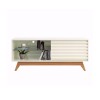 Rack para TV Até 55 Polegadas 1 Porta Retrô Off White/Freijó - Dalla Costa