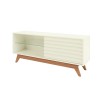 Rack para TV Até 55 Polegadas 1 Porta Retrô Off White/Freijó - Dalla Costa