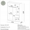 Guarda-Roupa 2 Portas de Correr 2 Gavetas 3 Prateleiras Espelhado Basic Off White - Dalla Costa