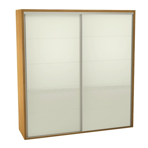 Guarda-Roupa 2 Portas de Correr 2 Gavetas 7 Prateleiras Basic Freijó/Off White - Dalla Costa