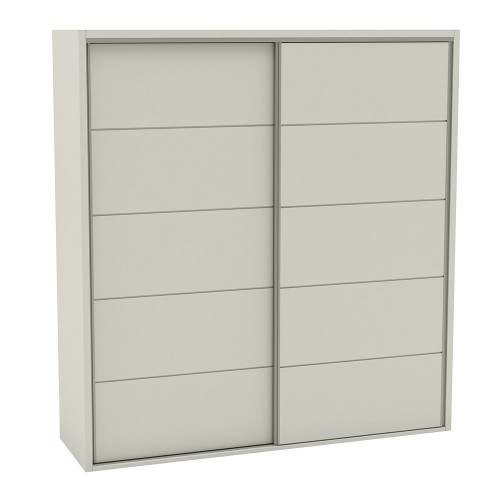 Guarda-Roupa 2 Portas de Correr 2 Gavetas 7 Prateleiras Basic Off White - Dalla Costa