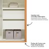 Guarda-Roupa 2 Portas de Correr 2 Gavetas 4 Prateleiras Basic Freijó/Off White - Dalla Costa