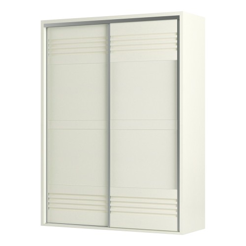 Guarda-Roupa 2 Portas de Correr 2 Gavetas Ripado Off White - Dalla Costa