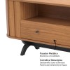 Rack para TV Até 60 Polegadas 1 Gaveta Curvo Nature Freijó/Preto - Dalla Costa