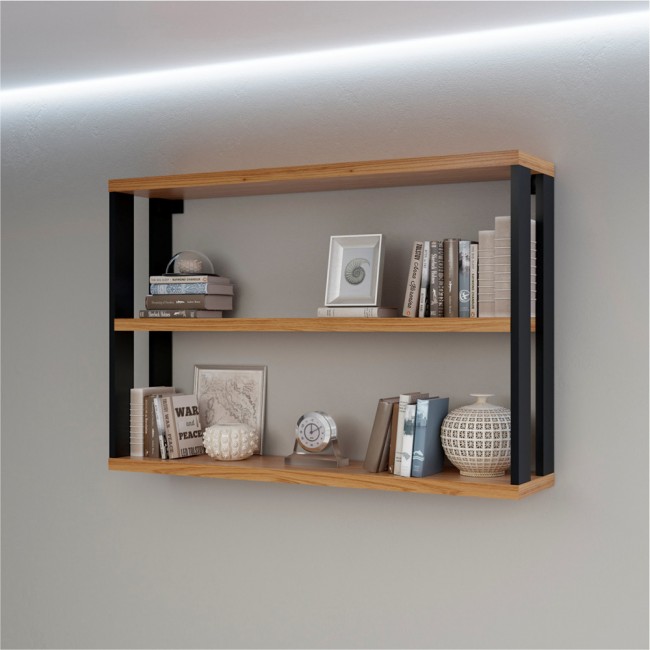 Nicho Retangular 100% Mdf Industrial F26 Freijó/Preto - Dalla Costa