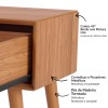 Mesa de Cabeceira 1 Gaveta Nature Freijó - Dalla Costa