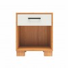 Mesa de Cabeceira 1 Gaveta Reta Basic Freijó/Off White - Dalla Costa