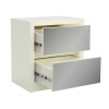 Mesa de Cabeceira 2 Gavetas Espelhadas Basic Off White - Dalla Costa