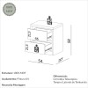 Mesa de Cabeceira 2 Gavetas Basic Off White - Dalla Costa