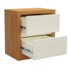 Mesa de Cabeceira 2 Gavetas Basic Freijó/Off White - Dalla Costa