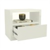 Mesa de Cabeceira 1 Gaveta 100% Mdf Basic Off White - Dalla Costa